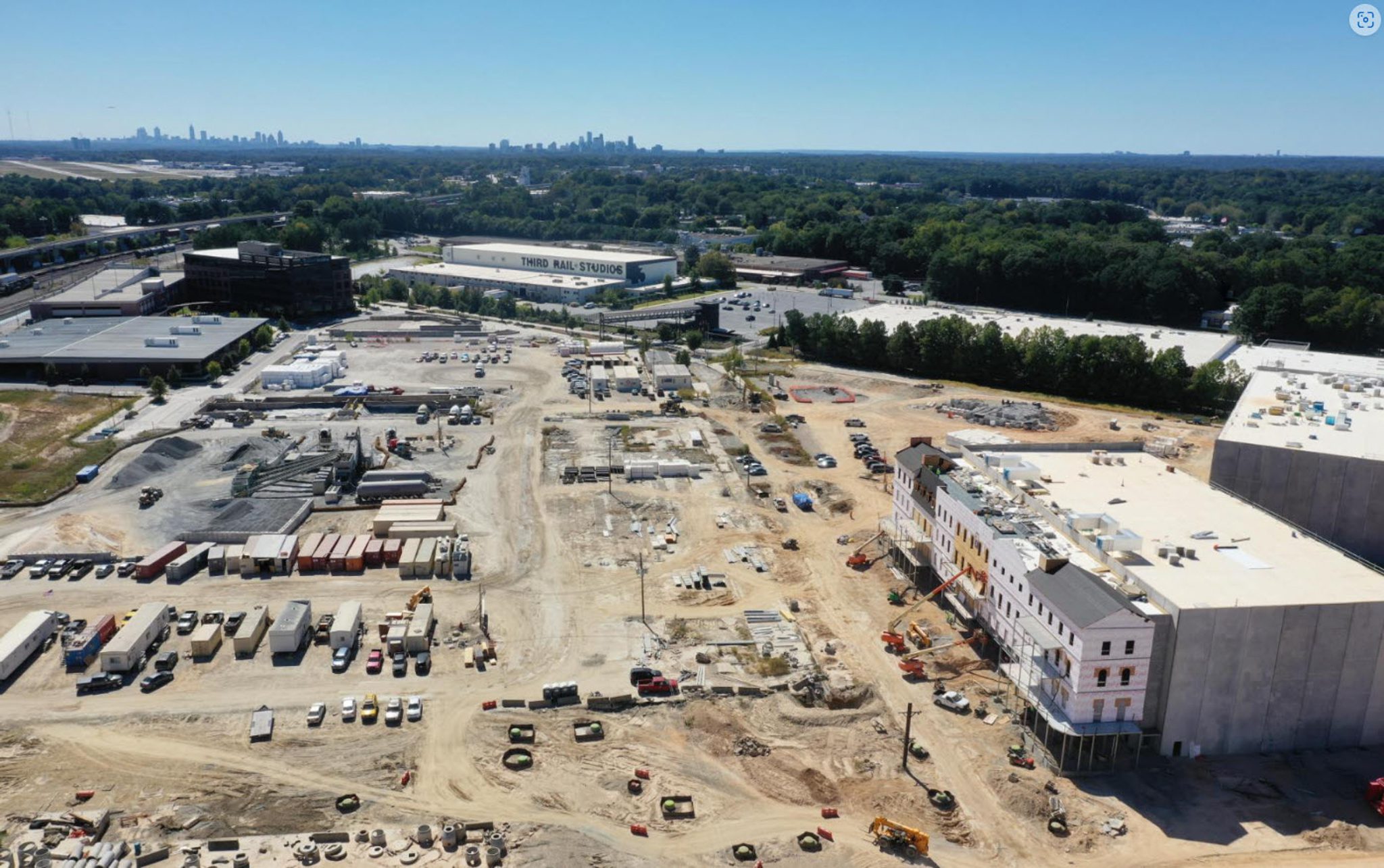 The beginning of construction with skyline view of Buckhead (right) and Midtown (left) in horizon.