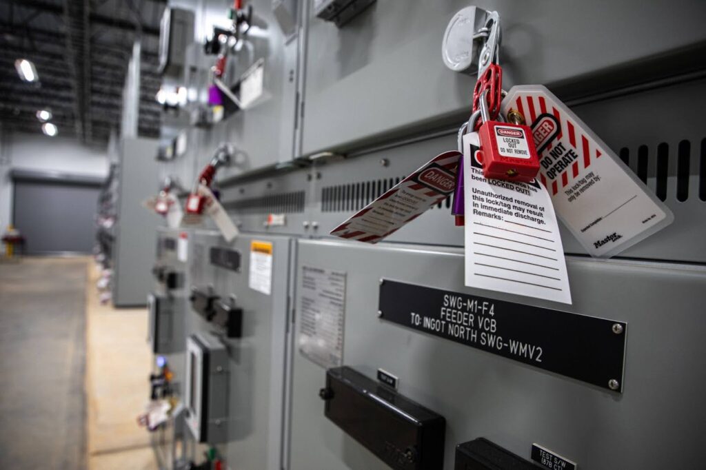 close up shot of a lock out tag out electrical kit